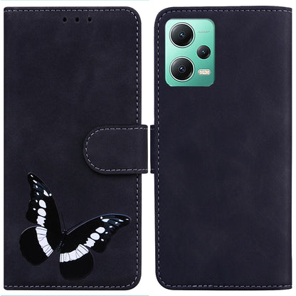 For Xiaomi Redmi Note 12 5G (Global) / (India) / (China) / Poco X5 5G Leather Wallet Phone Cover Butterfly Printing Stand Phone Case