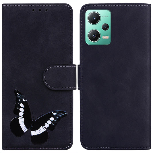 For Xiaomi Redmi Note 12 5G (Global) / (India) / (China) / Poco X5 5G Leather Wallet Phone Cover Butterfly Printing Stand Phone Case