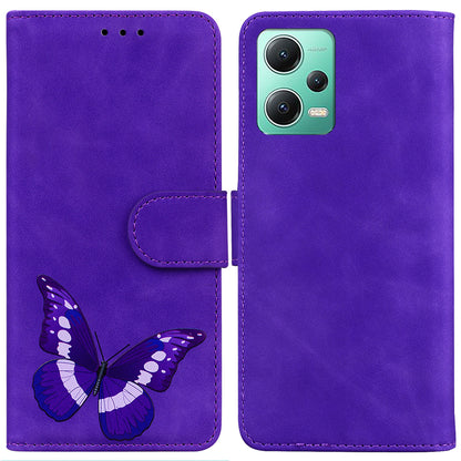 For Xiaomi Redmi Note 12 5G (Global) / (India) / (China) / Poco X5 5G Leather Wallet Phone Cover Butterfly Printing Stand Phone Case