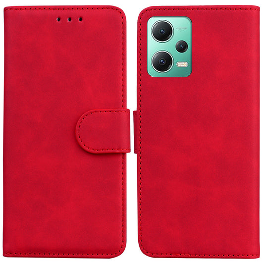 For Xiaomi Redmi Note 12 5G (Global) / (India) / (China) / Poco X5 5G PU Leather Phone Case Solid Color Stand Wallet Cover