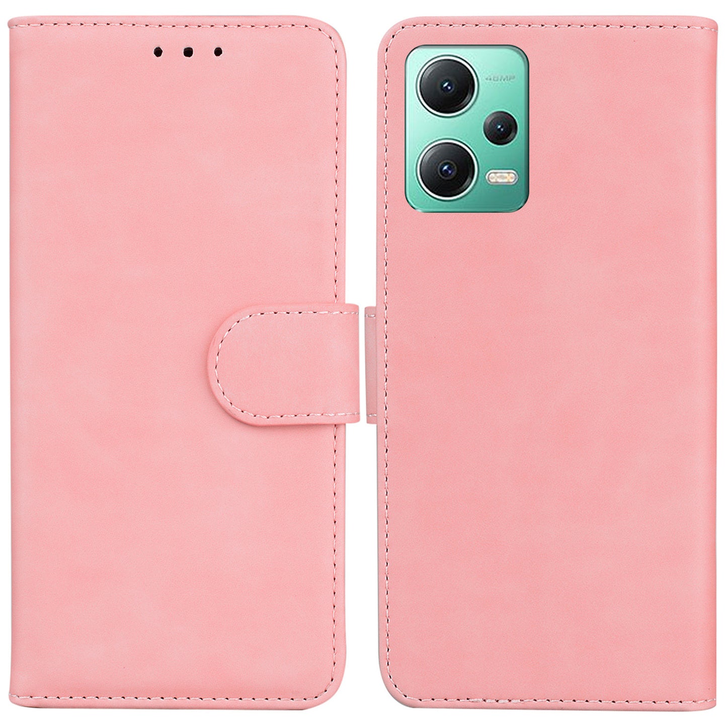 For Xiaomi Redmi Note 12 5G (Global) / (India) / (China) / Poco X5 5G PU Leather Phone Case Solid Color Stand Wallet Cover