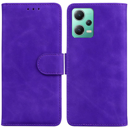 For Xiaomi Redmi Note 12 5G (Global) / (India) / (China) / Poco X5 5G PU Leather Phone Case Solid Color Stand Wallet Cover