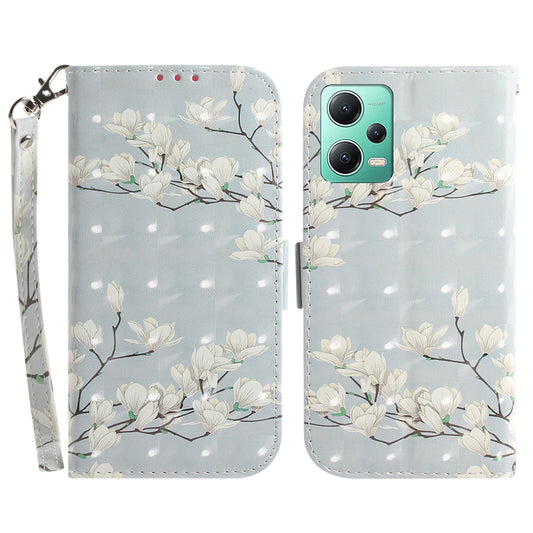 For Xiaomi Redmi Note 12 5G (Global) / (India) / (China) / Poco X5 5G Pattern Printing Anti-drop Leather Phone Case Stand Wallet
