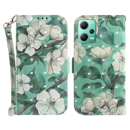 For Xiaomi Redmi Note 12 5G (Global) / (India) / (China) / Poco X5 5G Pattern Printing Anti-drop Leather Phone Case Stand Wallet