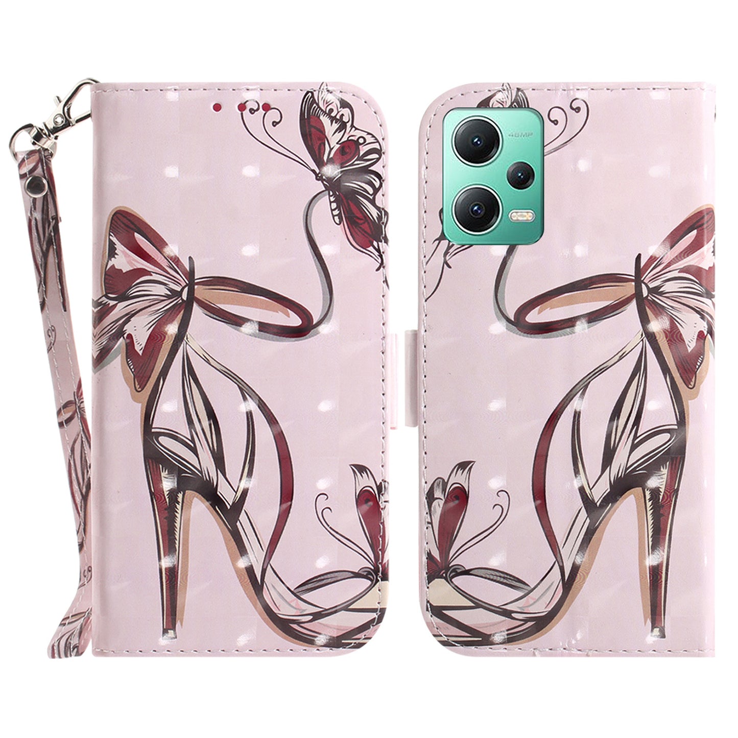 For Xiaomi Redmi Note 12 5G (Global) / (India) / (China) / Poco X5 5G Pattern Printing Anti-drop Leather Phone Case Stand Wallet