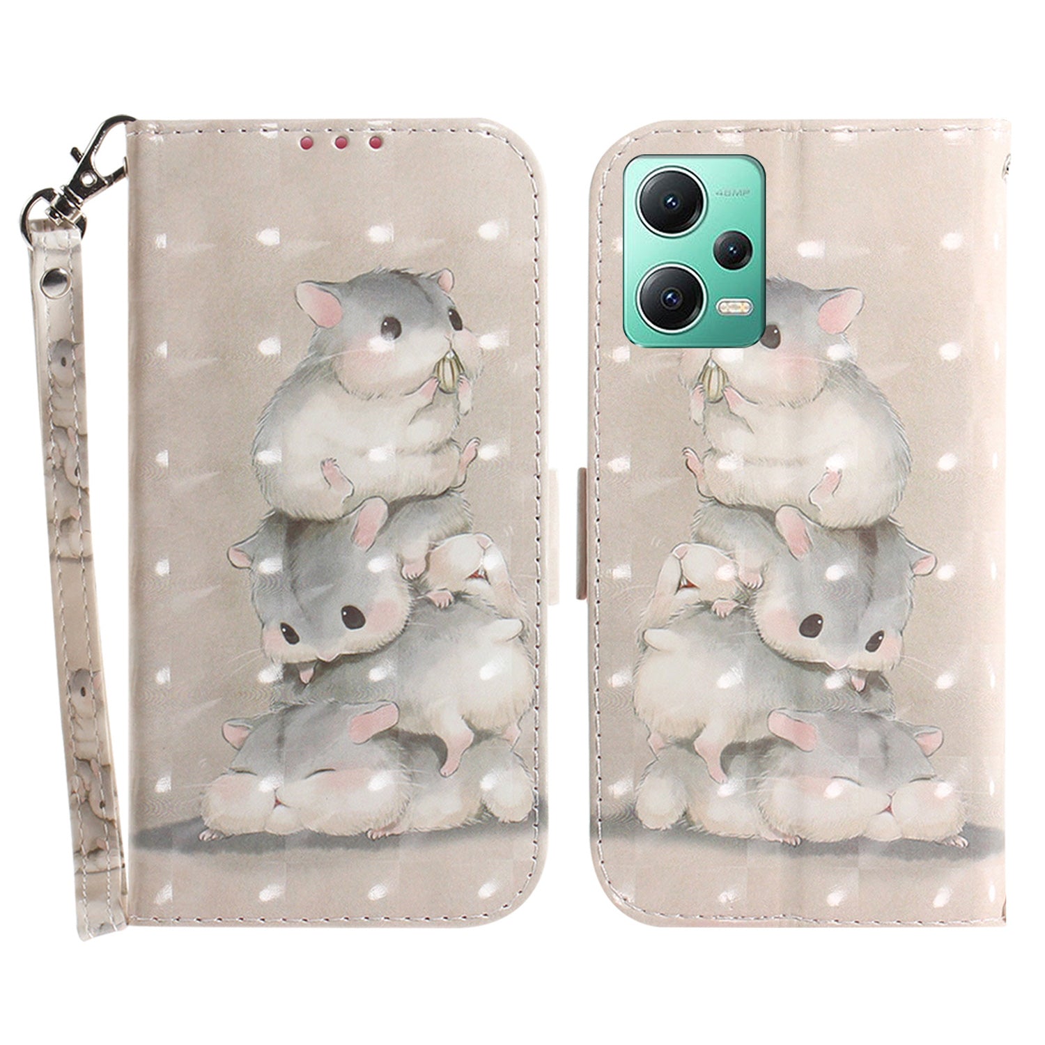For Xiaomi Redmi Note 12 5G (Global) / (India) / (China) / Poco X5 5G Pattern Printing Anti-drop Leather Phone Case Stand Wallet