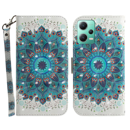 For Xiaomi Redmi Note 12 5G (Global) / (India) / (China) / Poco X5 5G Pattern Printing Anti-drop Leather Phone Case Stand Wallet
