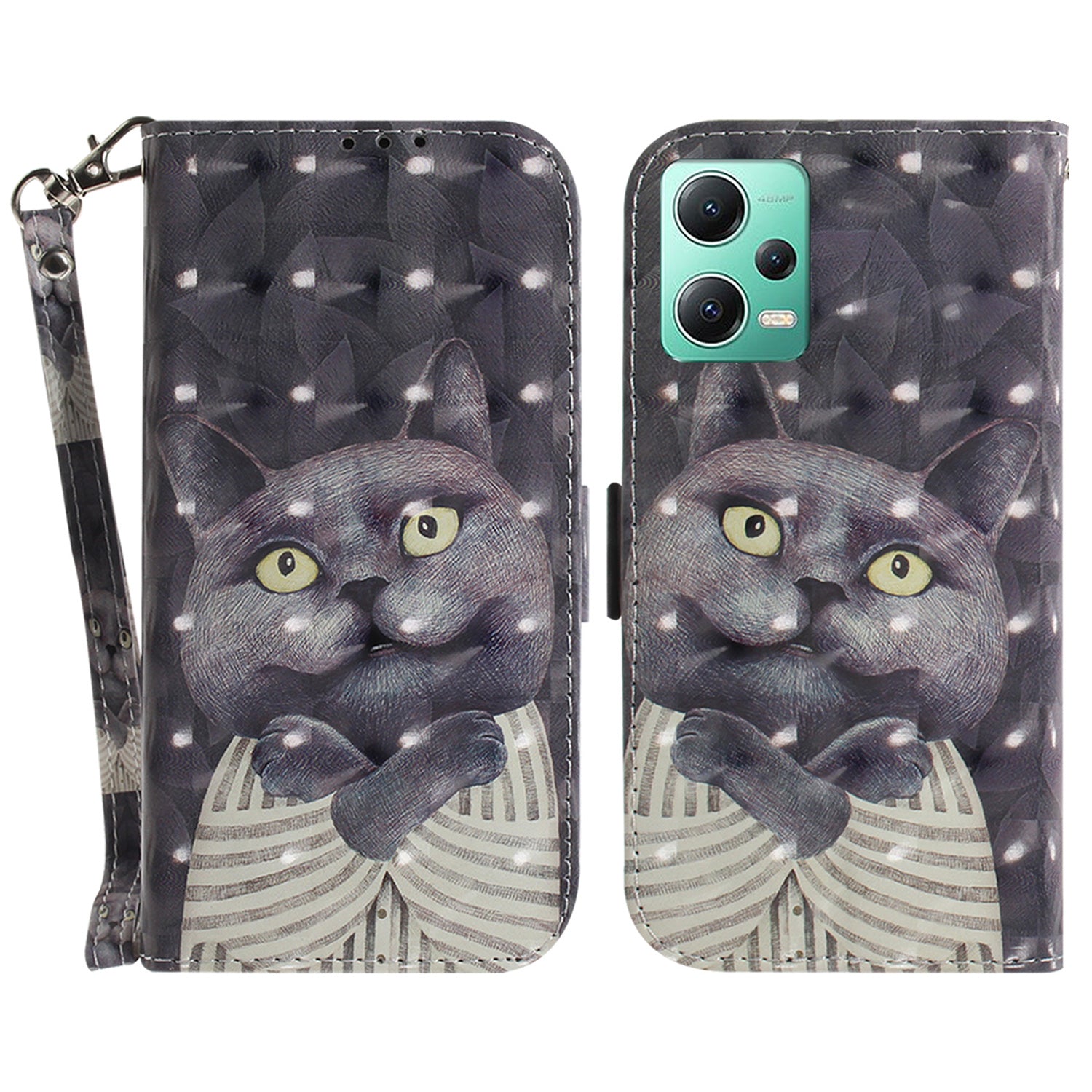 For Xiaomi Redmi Note 12 5G (Global) / (India) / (China) / Poco X5 5G Pattern Printing Anti-drop Leather Phone Case Stand Wallet