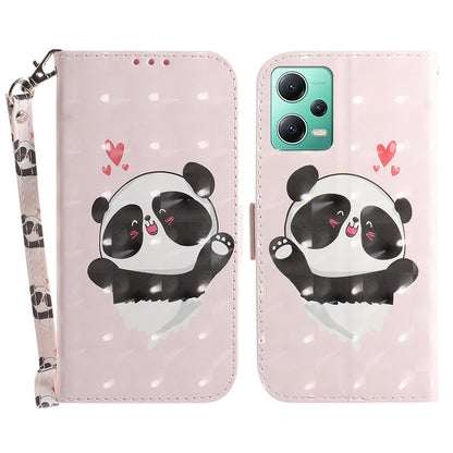 For Xiaomi Redmi Note 12 5G (Global) / (India) / (China) / Poco X5 5G Pattern Printing Anti-drop Leather Phone Case Stand Wallet