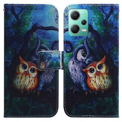 For Xiaomi Redmi Note 12 5G (Global) / (India) / (China) / Poco X5 5G Phone Wallet Case Pattern Printing Leather Stand Phone Cover with Strap