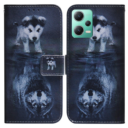For Xiaomi Redmi Note 12 5G (Global) / (India) / (China) / Poco X5 5G Phone Wallet Case Pattern Printing Leather Stand Phone Cover with Strap
