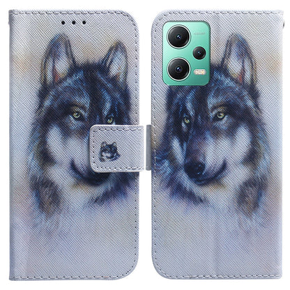 For Xiaomi Redmi Note 12 5G (Global) / (India) / (China) / Poco X5 5G Phone Wallet Case Pattern Printing Leather Stand Phone Cover with Strap