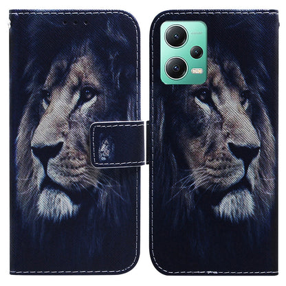 For Xiaomi Redmi Note 12 5G (Global) / (India) / (China) / Poco X5 5G Phone Wallet Case Pattern Printing Leather Stand Phone Cover with Strap