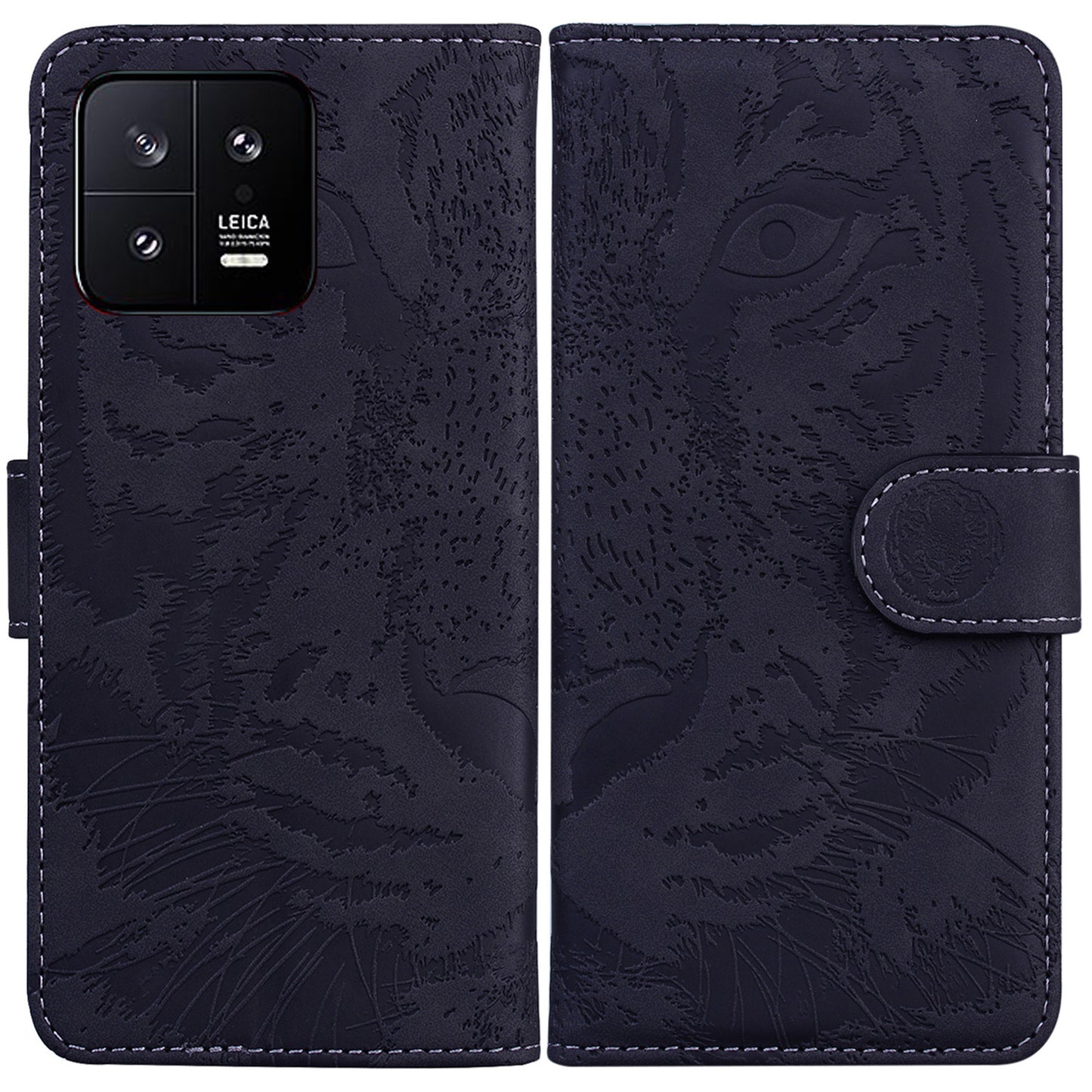For Xiaomi 13 5G PU Leather Phone Case with Wallet Tiger Pattern Imprinted Stand Phone Bags Cover