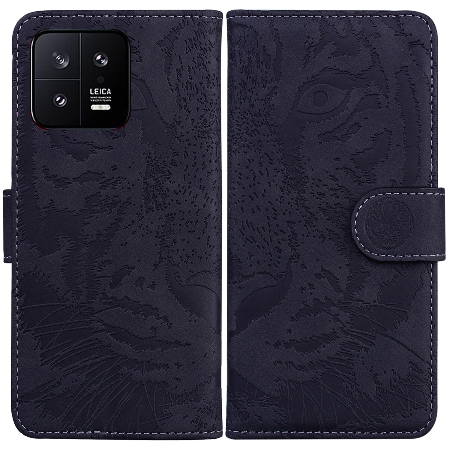 For Xiaomi 13 5G PU Leather Phone Case with Wallet Tiger Pattern Imprinted Stand Phone Bags Cover