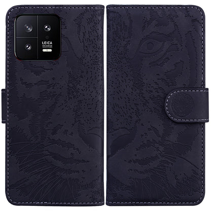 For Xiaomi 13 5G PU Leather Phone Case with Wallet Tiger Pattern Imprinted Stand Phone Bags Cover
