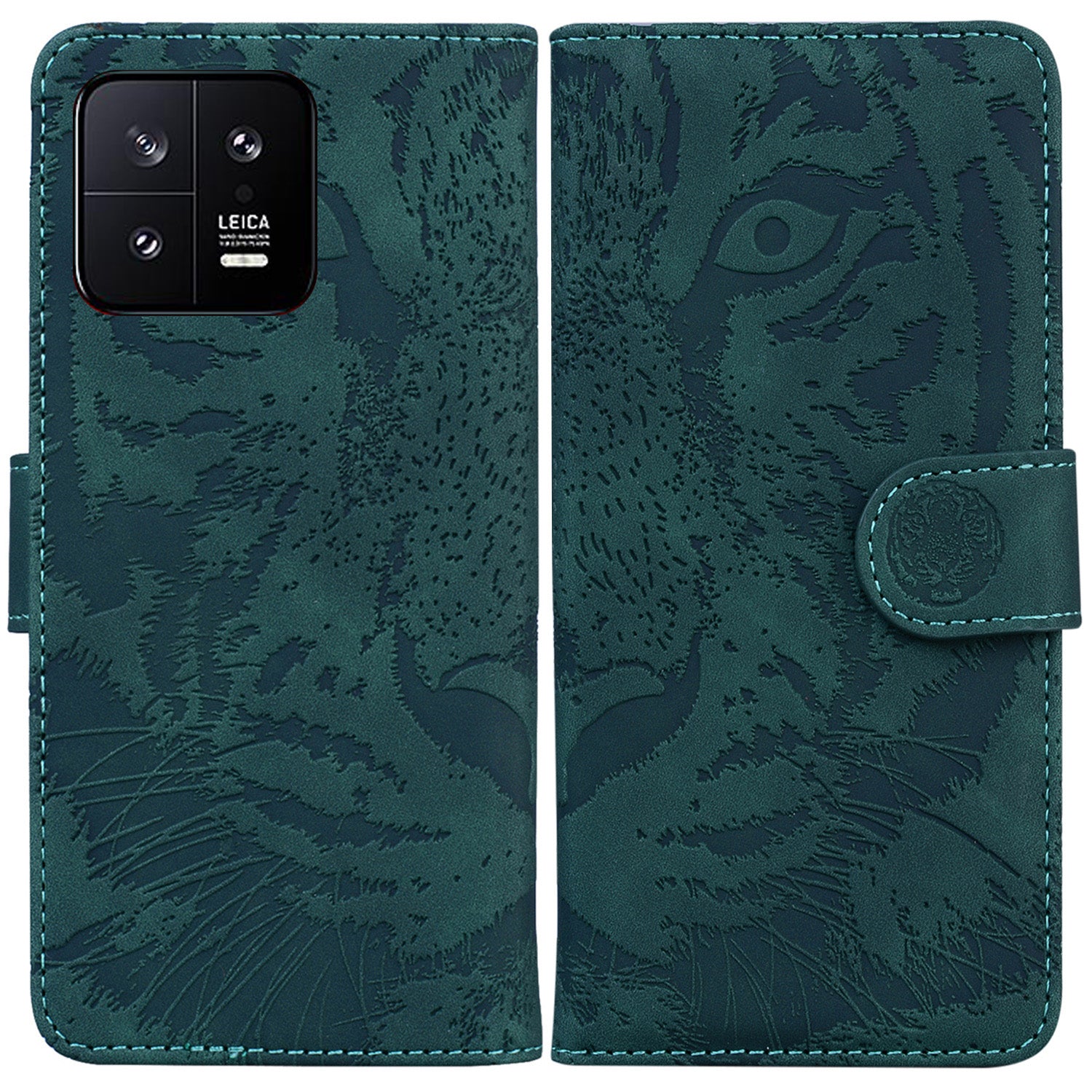 For Xiaomi 13 5G PU Leather Phone Case with Wallet Tiger Pattern Imprinted Stand Phone Bags Cover