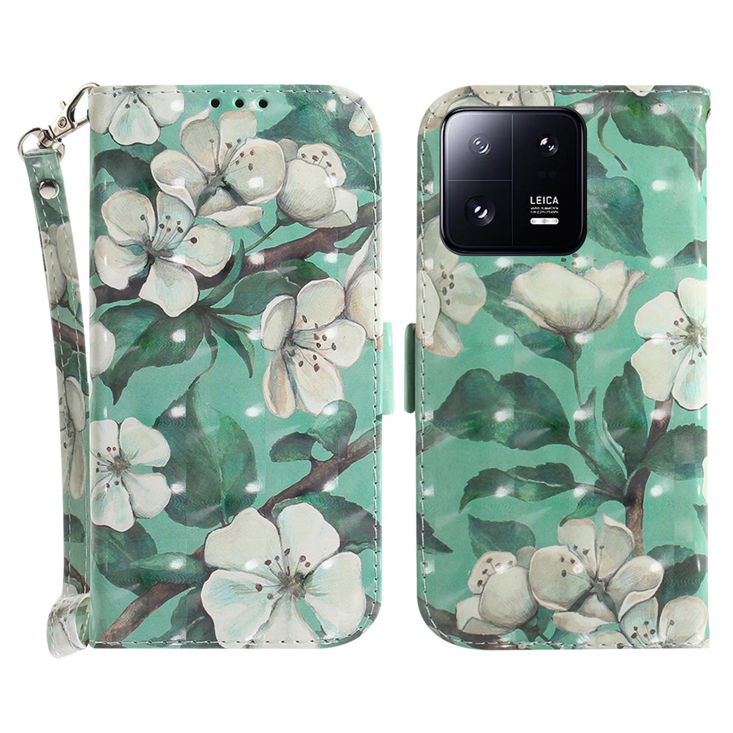 Anti-fall Folio Flip Phone Cover for Xiaomi 13 Pro 5G Stand Wallet Phone Case with Strap