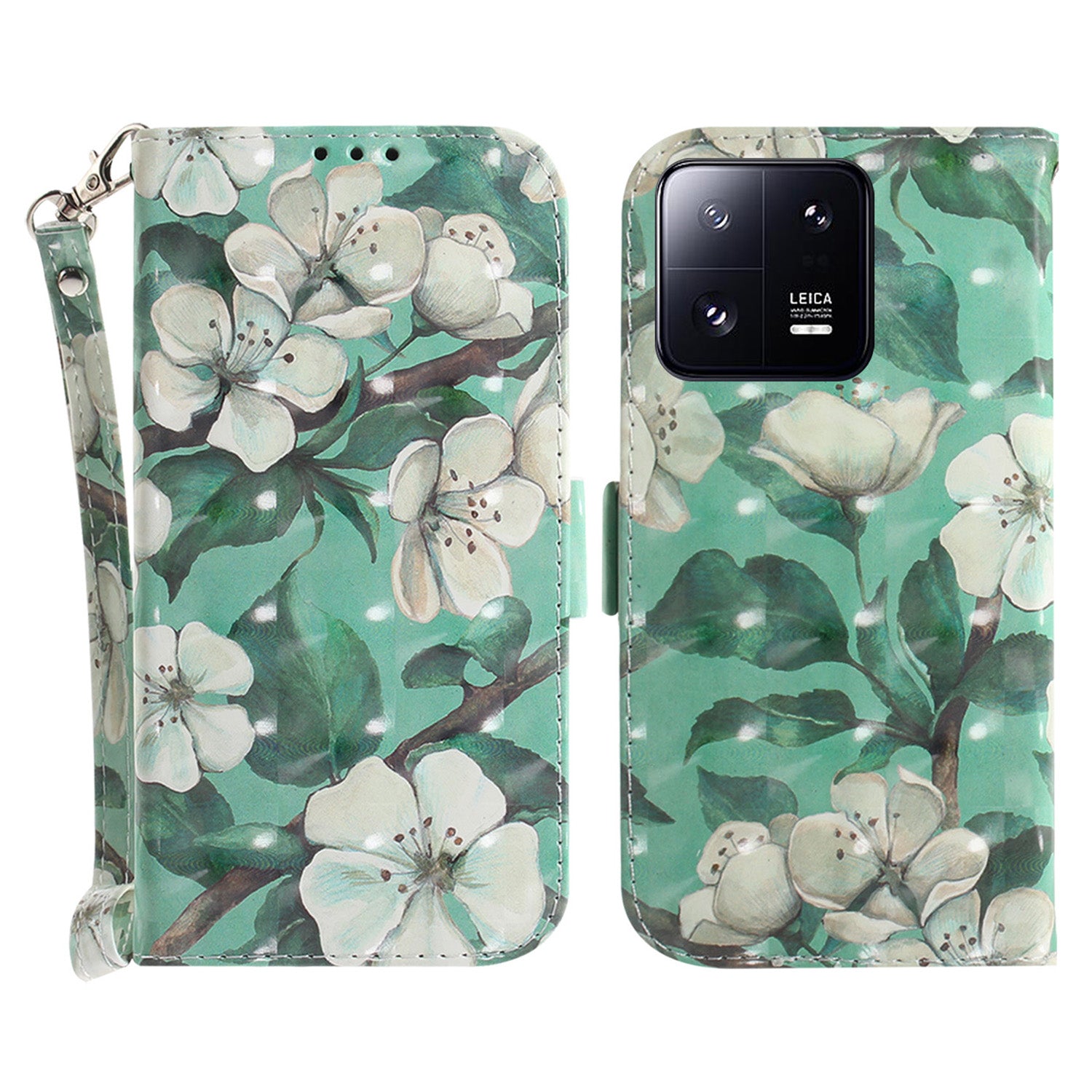 Anti-fall Folio Flip Phone Cover for Xiaomi 13 Pro 5G Stand Wallet Phone Case with Strap