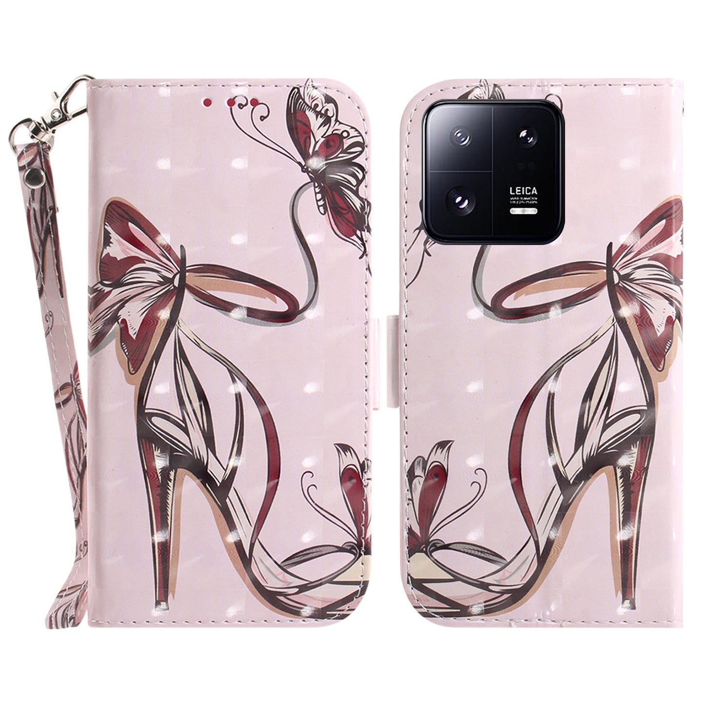 Anti-fall Folio Flip Phone Cover for Xiaomi 13 Pro 5G Stand Wallet Phone Case with Strap
