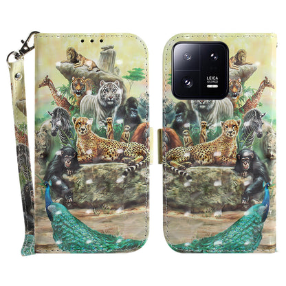 Anti-fall Folio Flip Phone Cover for Xiaomi 13 Pro 5G Stand Wallet Phone Case with Strap