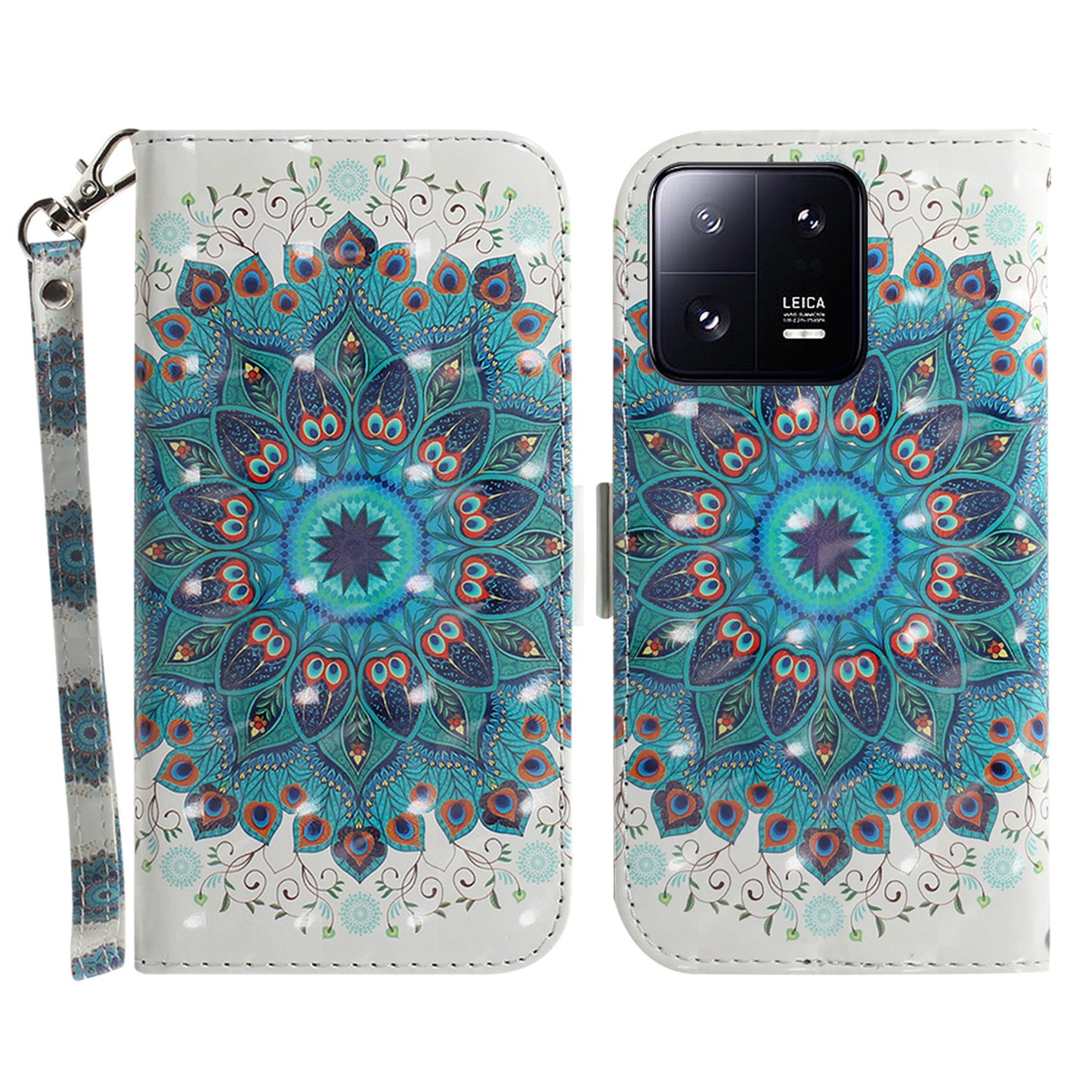 Anti-fall Folio Flip Phone Cover for Xiaomi 13 Pro 5G Stand Wallet Phone Case with Strap