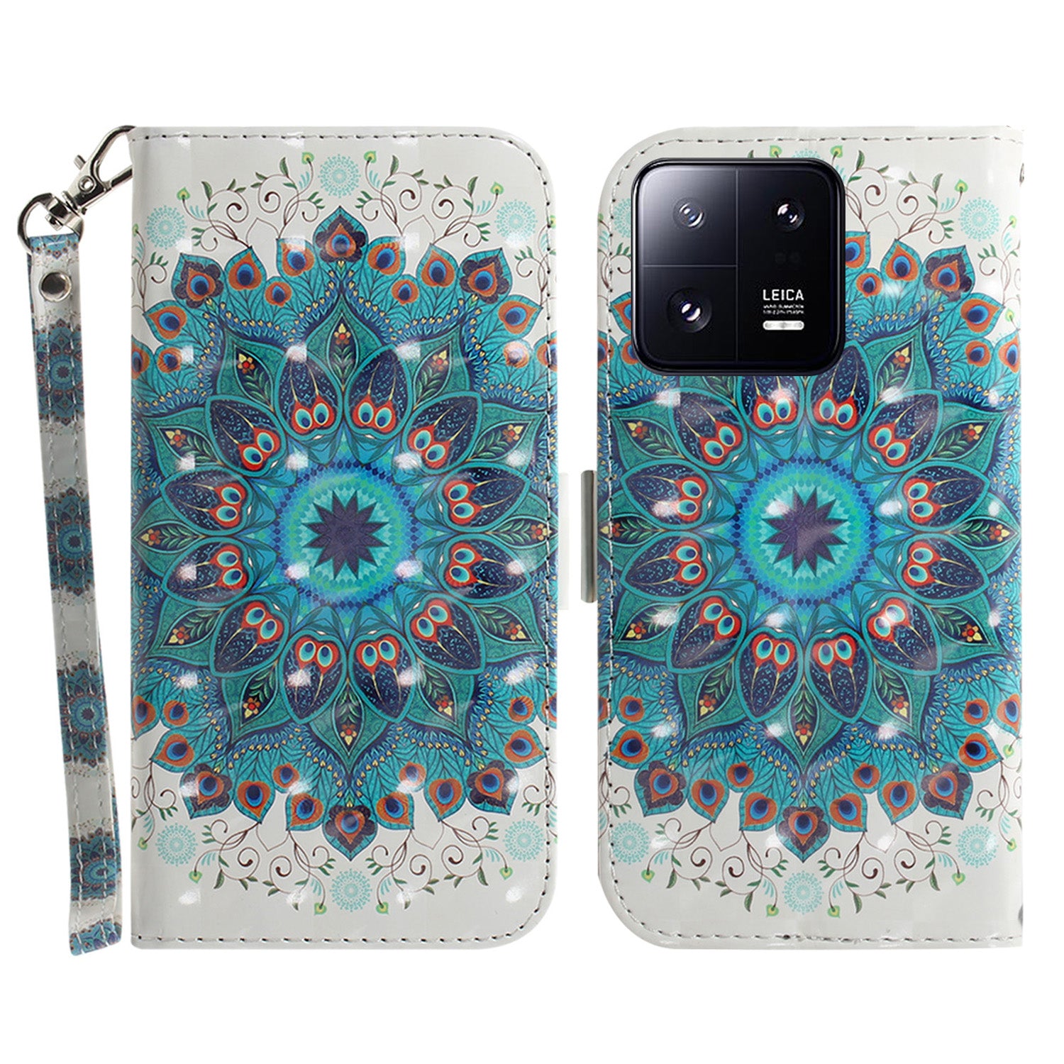 Anti-fall Folio Flip Phone Cover for Xiaomi 13 Pro 5G Stand Wallet Phone Case with Strap