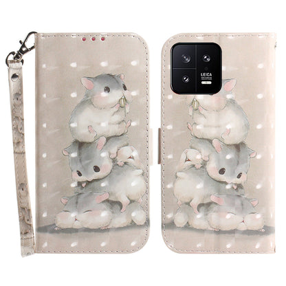 Cell Phone Cover Stand For Xiaomi 13 5G Anti-scratch PU Leather Flip Phone Case Wallet with Strap