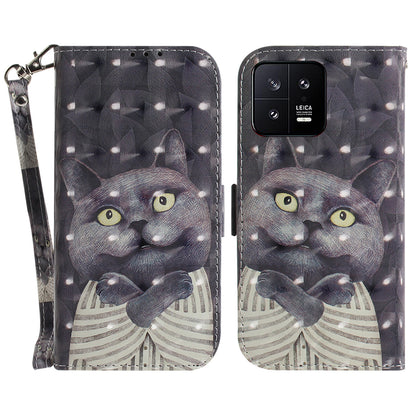 Cell Phone Cover Stand For Xiaomi 13 5G Anti-scratch PU Leather Flip Phone Case Wallet with Strap