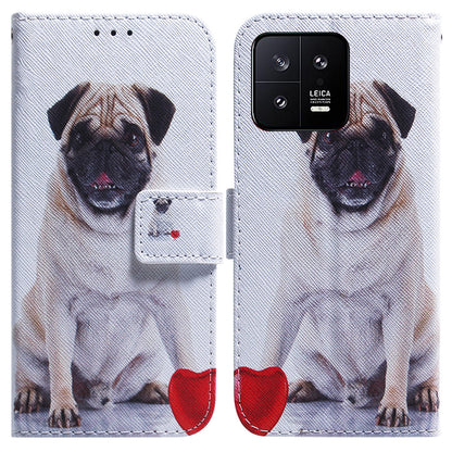For Xiaomi 13 5G PU Leather Wallet Phone Case Pattern Printing Folding Stand Cover with Strap
