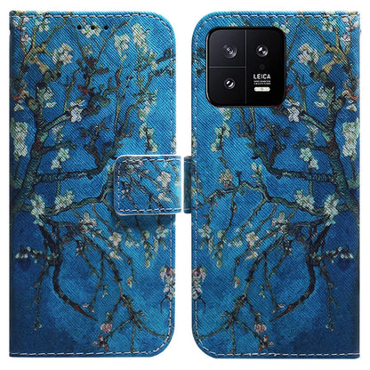 For Xiaomi 13 5G PU Leather Wallet Phone Case Pattern Printing Folding Stand Cover with Strap