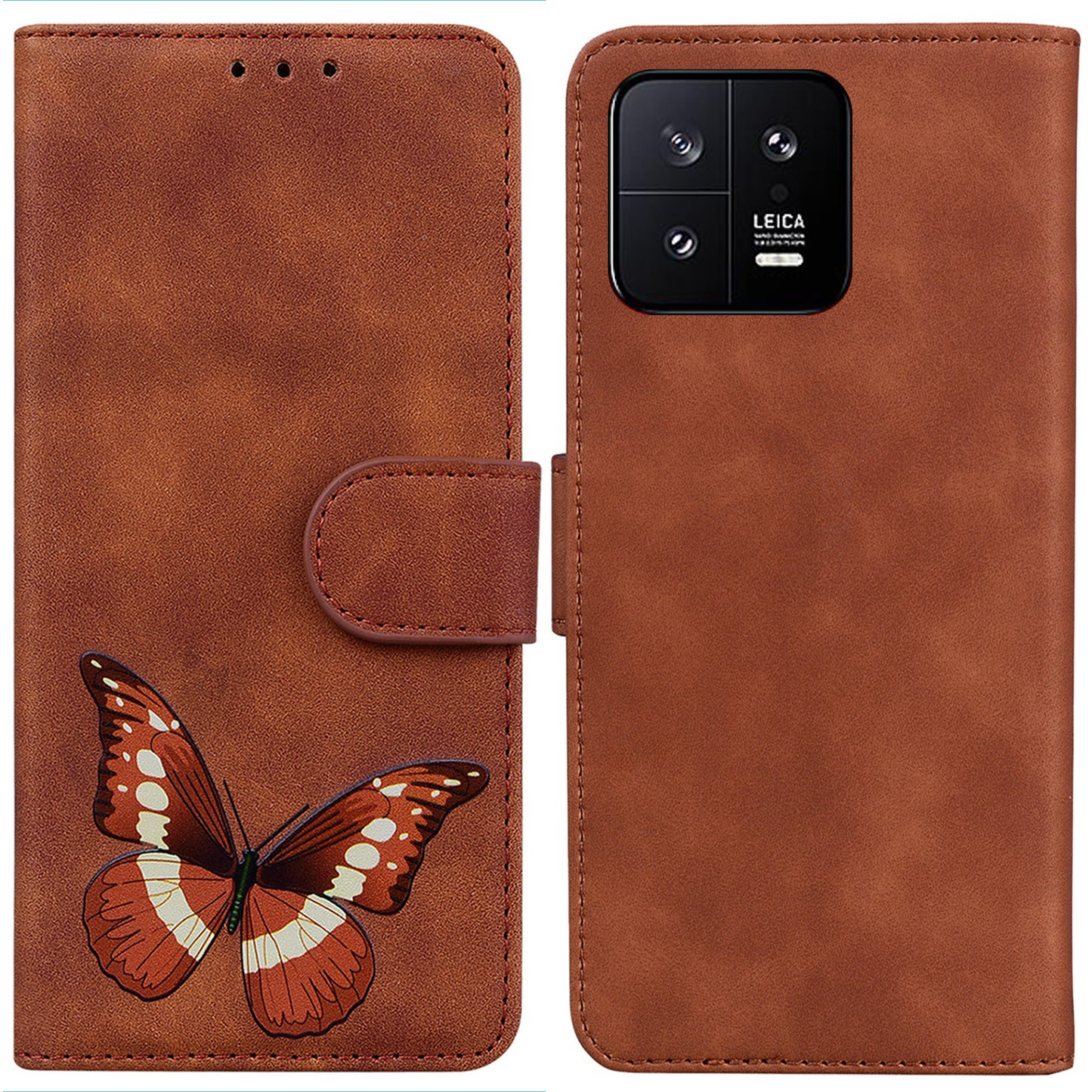 For Xiaomi 13 5G Butterfly Printing Folding Stand Cover Anti-drop Leather Wallet Phone Case