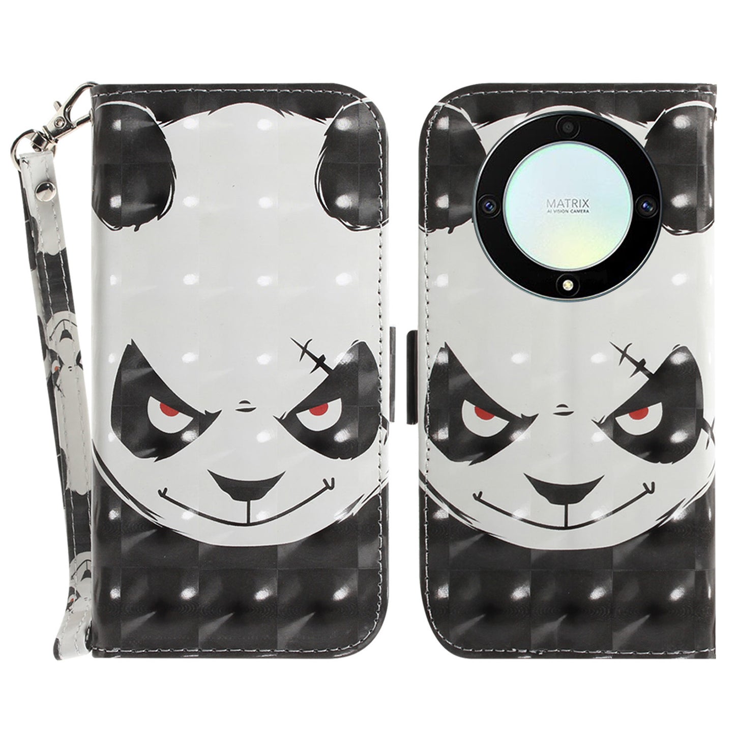 Anti-drop Phone Cover for Honor X40 5G / X9a 5G / Magic5 Lite 5G , Folio Flip Wallet Phone Case with Strap