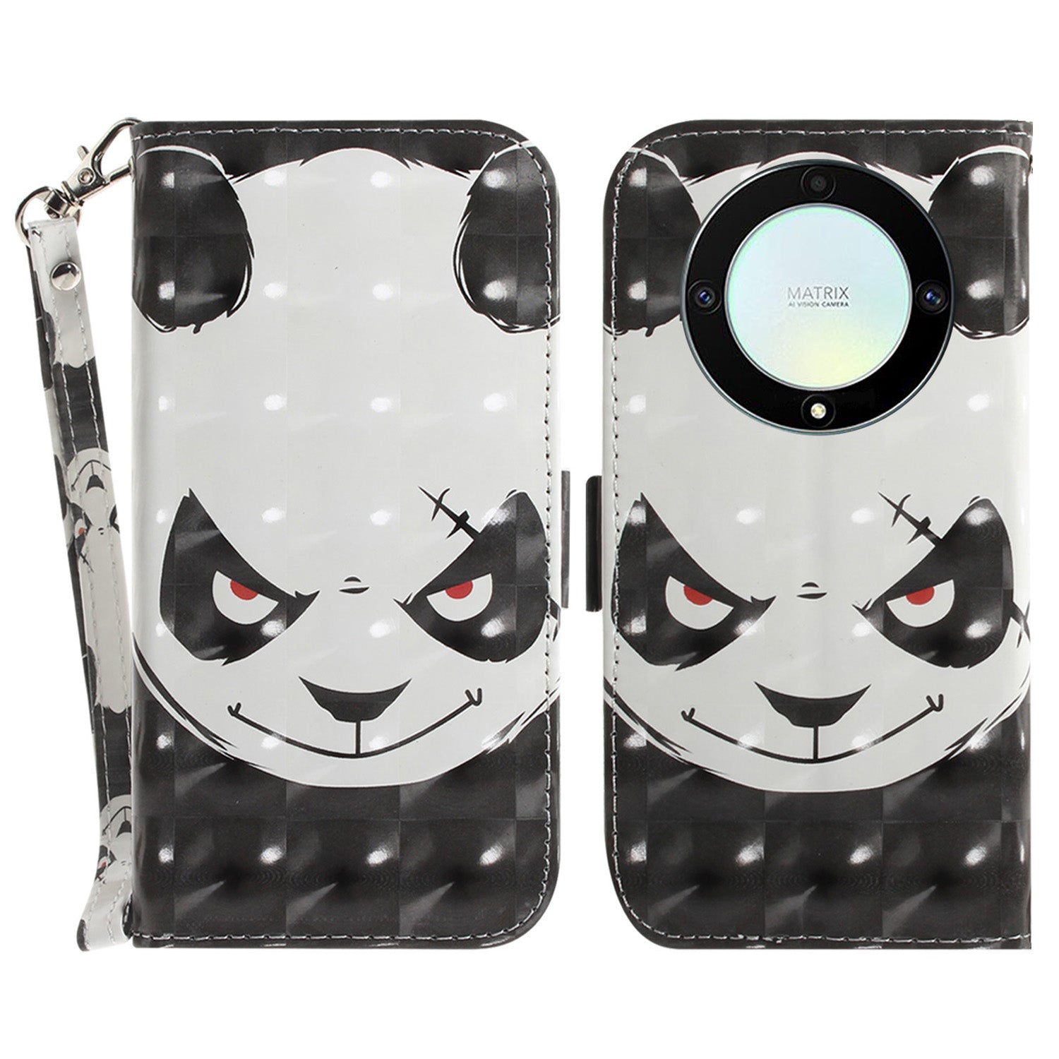 Anti-drop Phone Cover for Honor X40 5G / X9a 5G / Magic5 Lite 5G , Folio Flip Wallet Phone Case with Strap