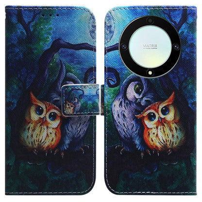 For Honor X40 5G / X9a 5G / Magic5 Lite 5G Pattern Printing Stand Cover Anti-drop PU Leather Wallet Phone Case with Strap