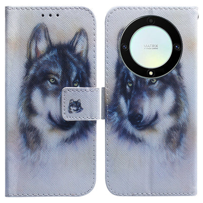For Honor X40 5G / X9a 5G / Magic5 Lite 5G Pattern Printing Stand Cover Anti-drop PU Leather Wallet Phone Case with Strap
