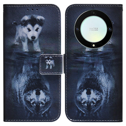 For Honor X40 5G / X9a 5G / Magic5 Lite 5G Pattern Printing Stand Cover Anti-drop PU Leather Wallet Phone Case with Strap