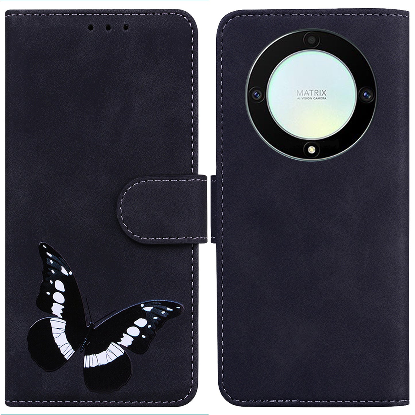 For Honor X40 5G / X9a 5G / Magic5 Lite 5G Butterfly Printing Full Protection Cover Leather Wallet Stand Phone Case