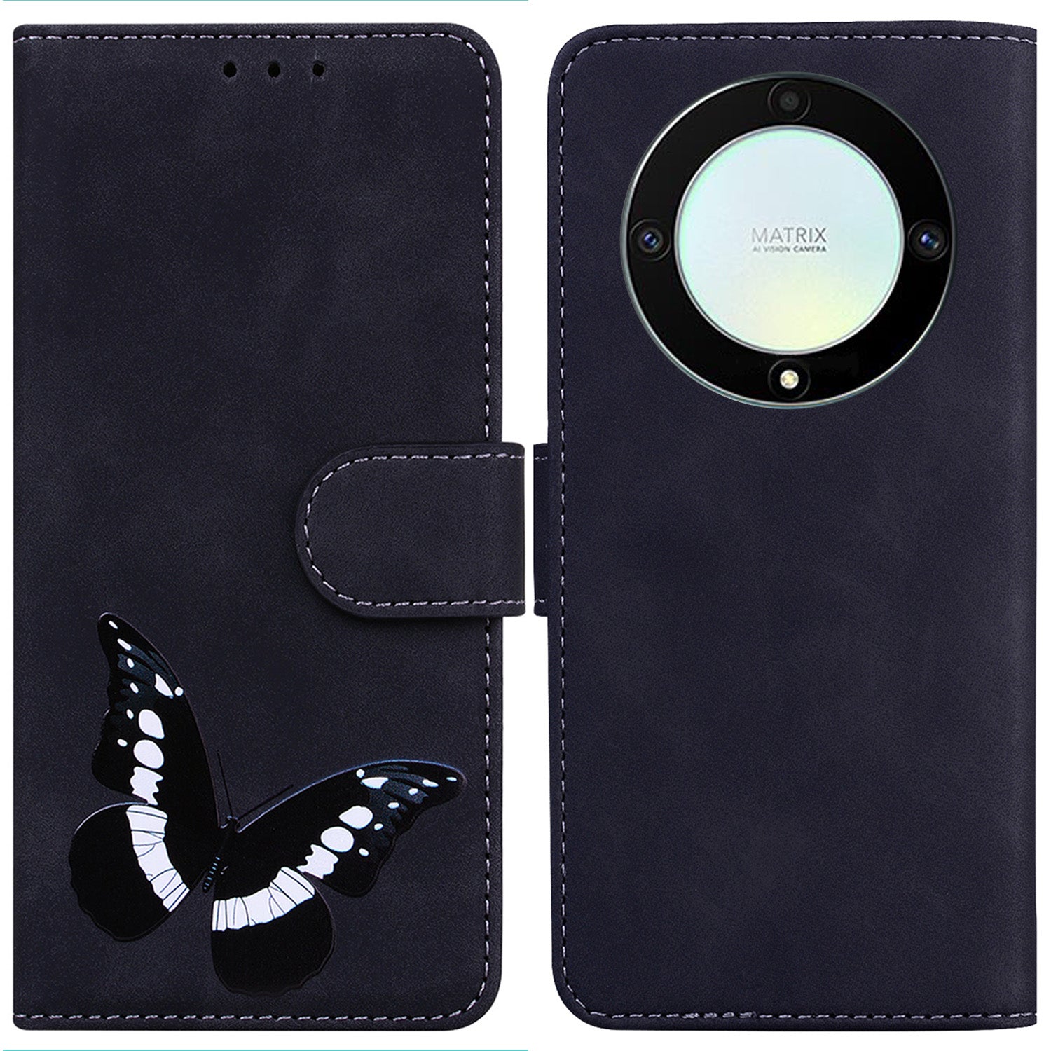 For Honor X40 5G / X9a 5G / Magic5 Lite 5G Butterfly Printing Full Protection Cover Leather Wallet Stand Phone Case