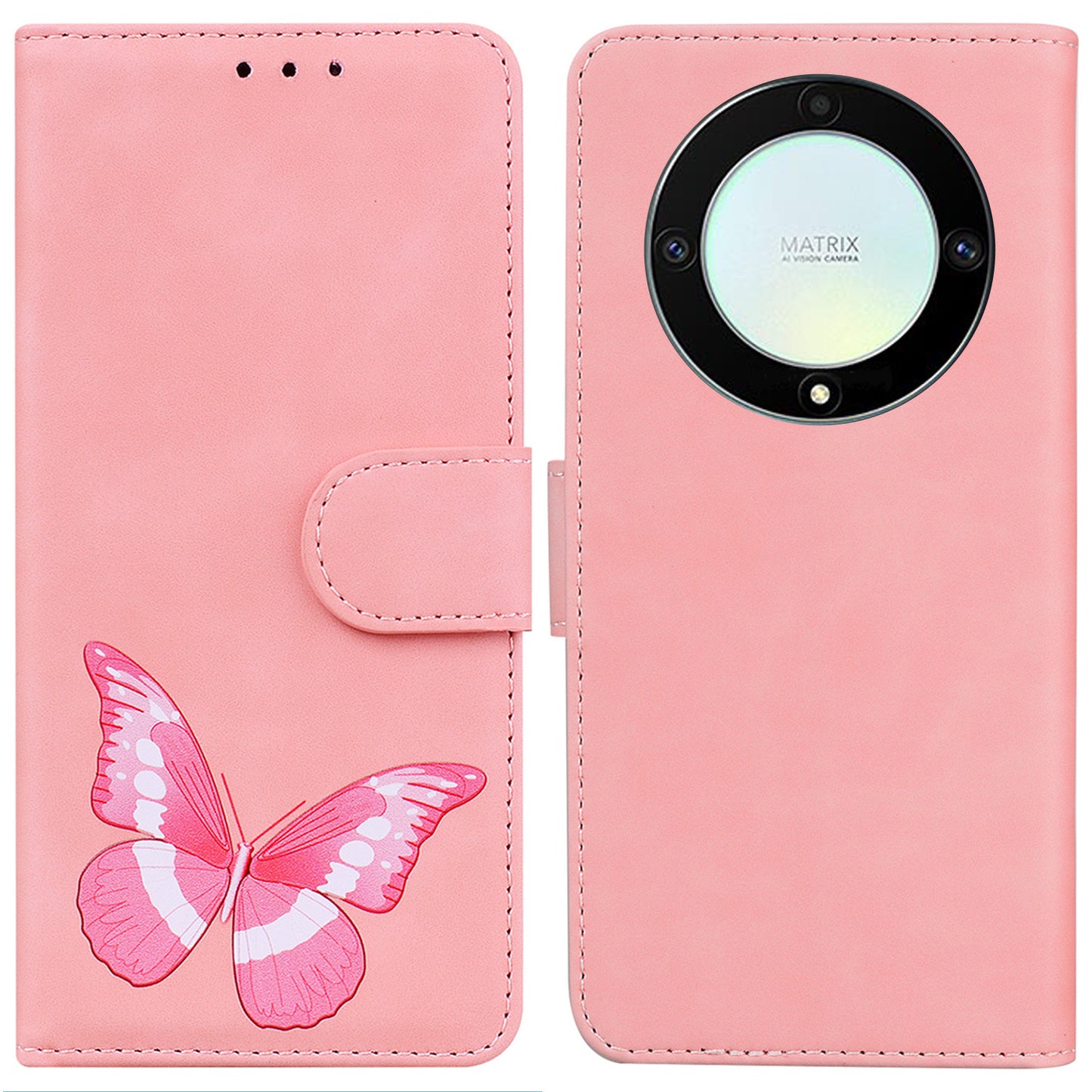 For Honor X40 5G / X9a 5G / Magic5 Lite 5G Butterfly Printing Full Protection Cover Leather Wallet Stand Phone Case