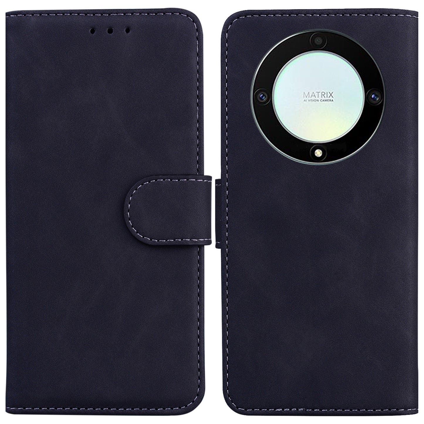 For Honor X40 5G / X9a 5G / Magic5 Lite 5G PU Leather Wallet Cover Solid Color Flip Stand Phone Case
