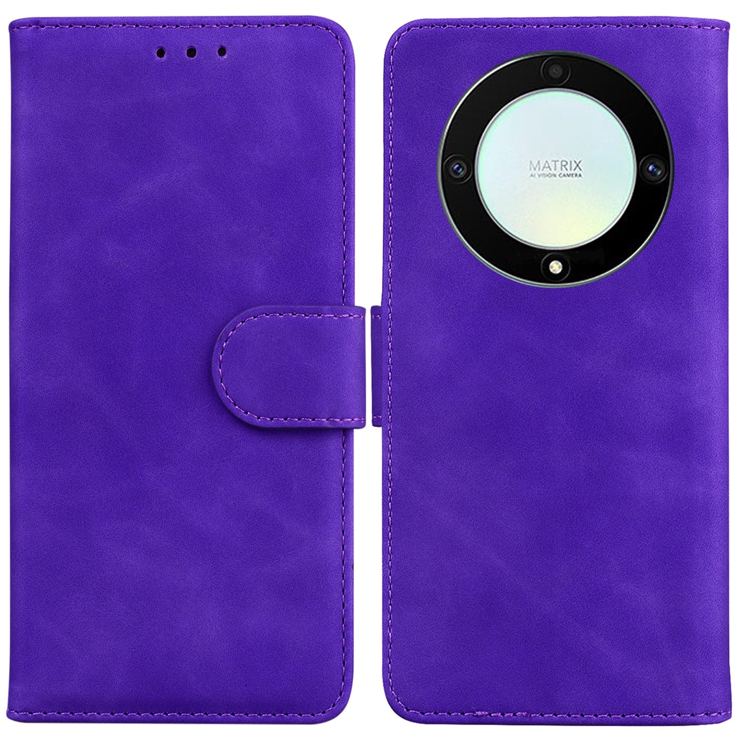 For Honor X40 5G / X9a 5G / Magic5 Lite 5G PU Leather Wallet Cover Solid Color Flip Stand Phone Case