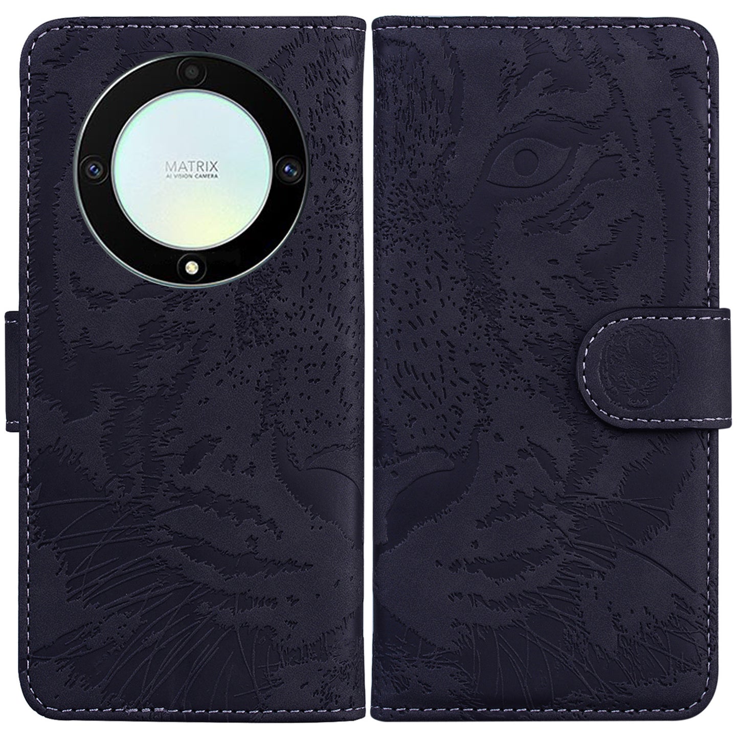 Flip Wallet Case for Honor X40 5G / X9a 5G / Magic5 Lite 5G , PU Leather Tiger Pattern Imprinted Stand Phone Cover