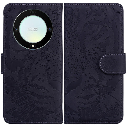 Flip Wallet Case for Honor X40 5G / X9a 5G / Magic5 Lite 5G , PU Leather Tiger Pattern Imprinted Stand Phone Cover