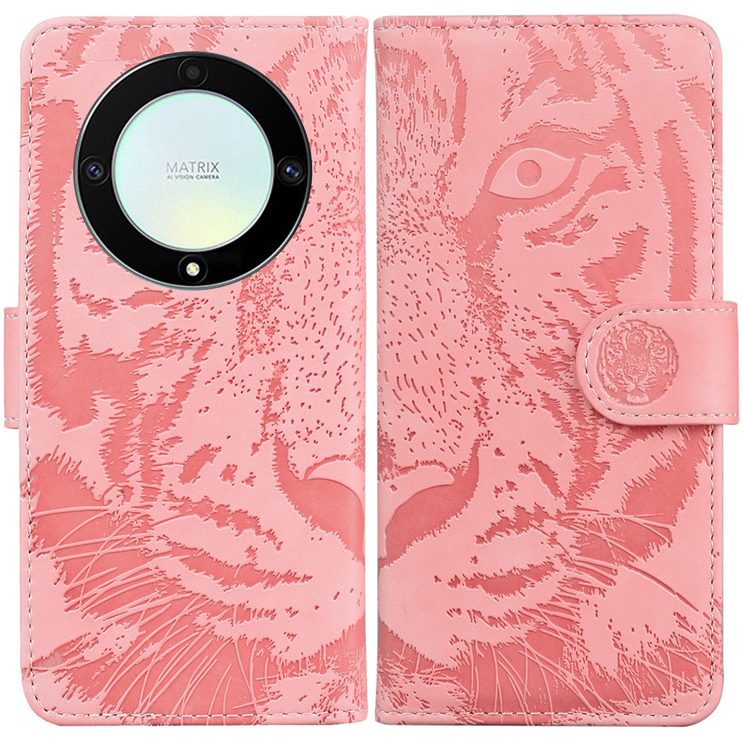 Flip Wallet Case for Honor X40 5G / X9a 5G / Magic5 Lite 5G , PU Leather Tiger Pattern Imprinted Stand Phone Cover