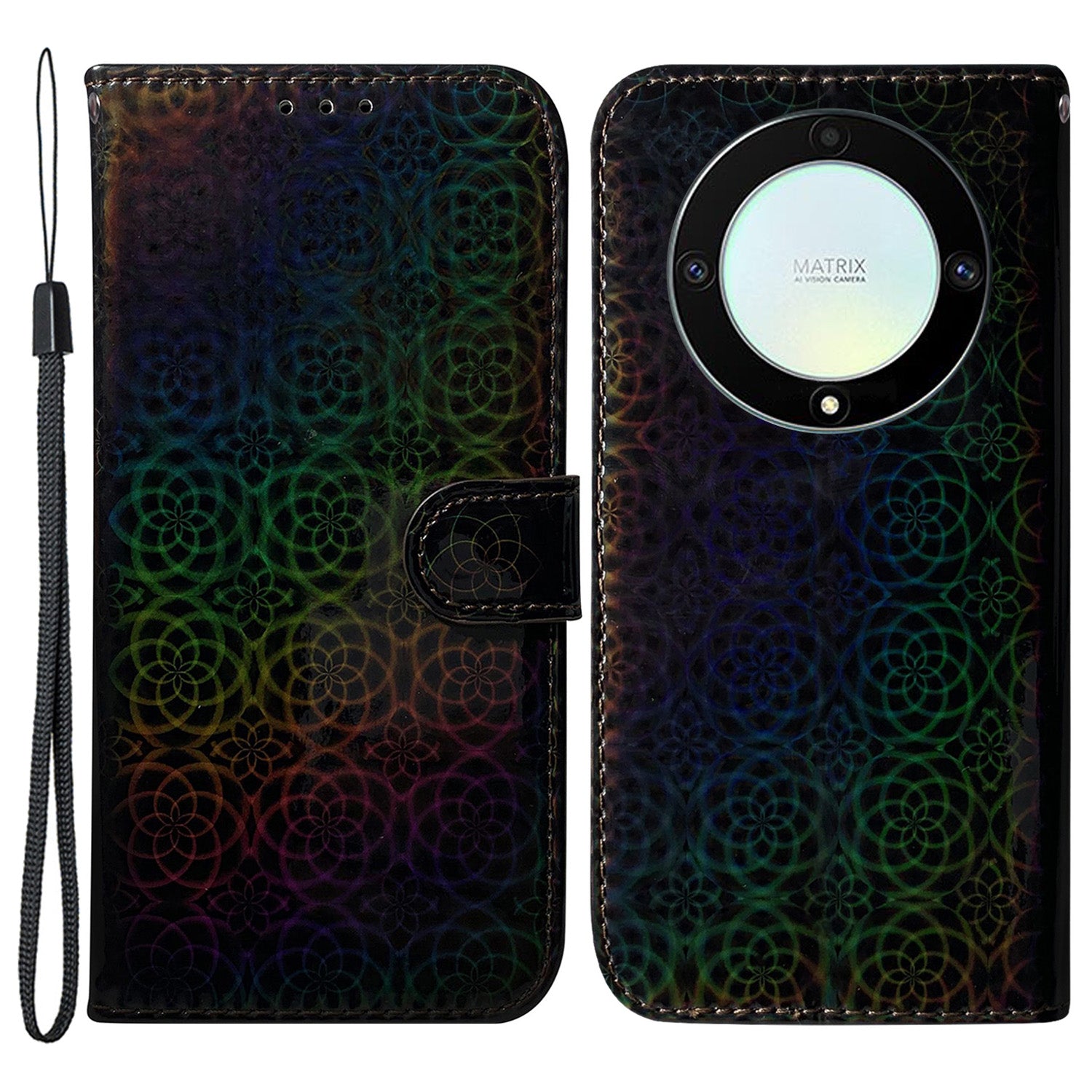 For Honor X40 5G / X9a 5G / Magic5 Lite 5G PU Leather Wallet Cover Dazzling Flower Pattern Flip Stand Phone Case