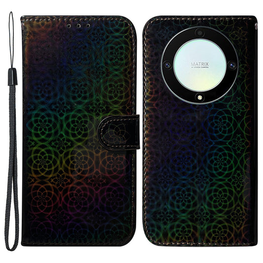 For Honor X40 5G / X9a 5G / Magic5 Lite 5G PU Leather Wallet Cover Dazzling Flower Pattern Flip Stand Phone Case