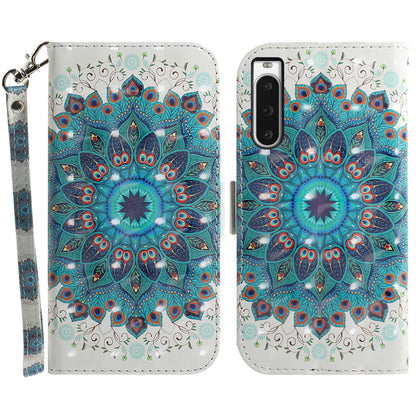 PU Leather Folio Flip Cover for Sony Xperia 10 V Protective Case Wallet Phone Cover with Strap