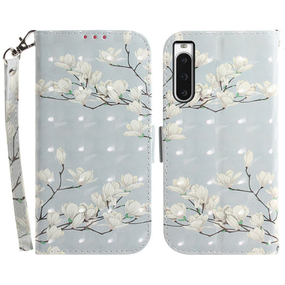 PU Leather Folio Flip Cover for Sony Xperia 10 V Protective Case Wallet Phone Cover with Strap