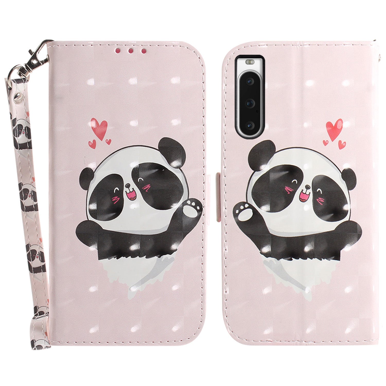 PU Leather Folio Flip Cover for Sony Xperia 10 V Protective Case Wallet Phone Cover with Strap
